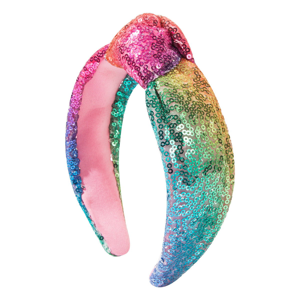 Wholesale Sequined knotted wide headband shiny travel headband fairy hair accessories